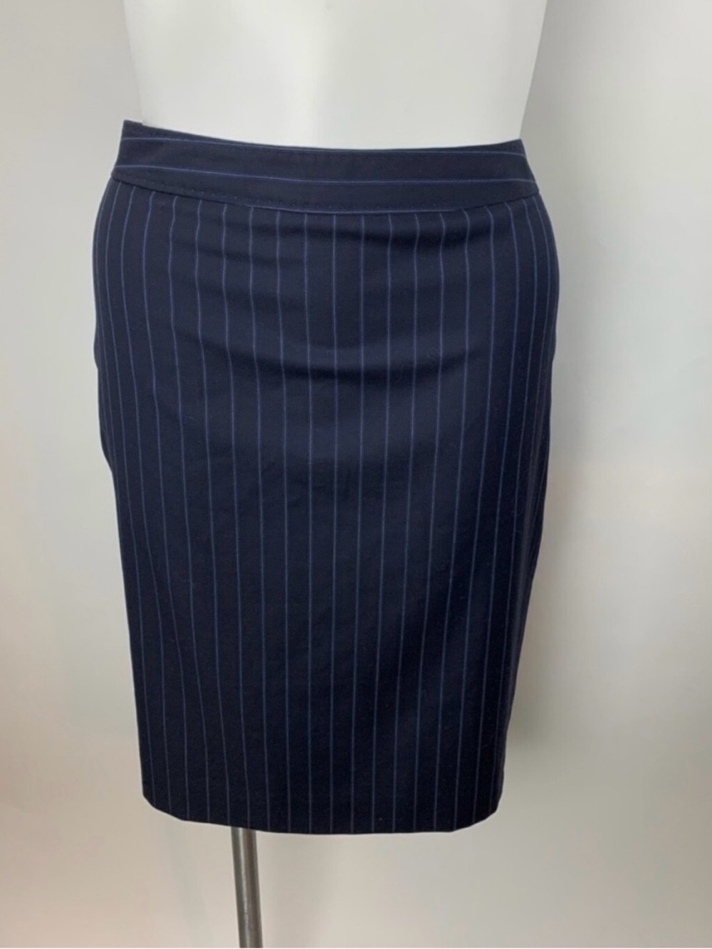 Brooks Brothers Elegant Pinstripe navy blue Wool Pencil Skirt